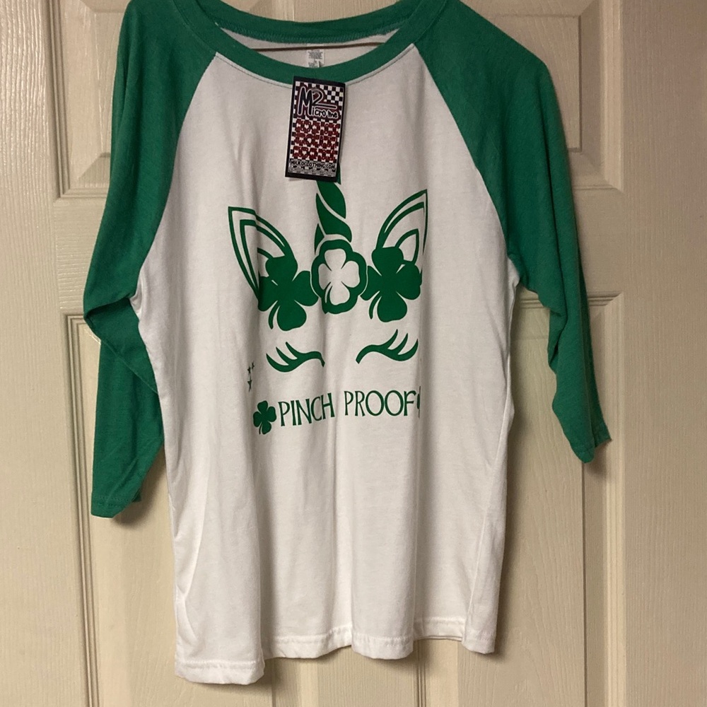 Kids Raglan Shirt with Green Sleeves